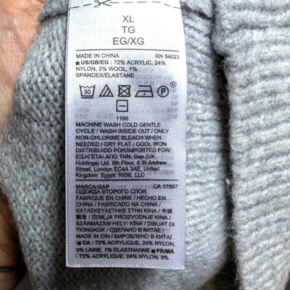 NWT‎ Gap Maternity High Neck Oversized Tunic Sweater Dress Light Heather Grey XL - Picture 6 of 7